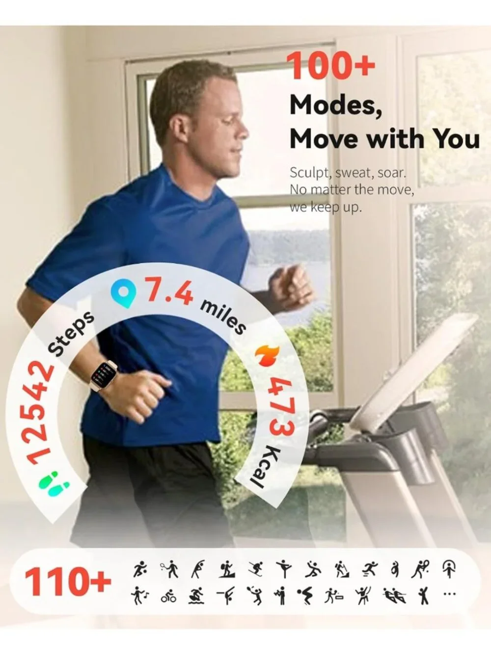 Stylish Fitness Smartwatch for Men & Women | Step Counter, Sleep Monitor